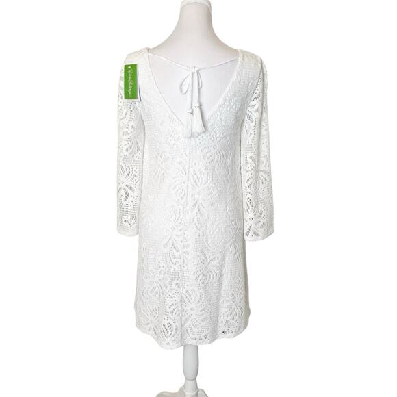 🆕 Lilly Pulitzer Foley Dress Womens Size XS Resort White Knit Lace Beachy NWT - Picture 4 of 16